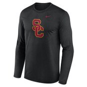 USC Trojans Men's Nike Black SC Interlock Dri-FIT Cotton Long Sleeve T-Shirt